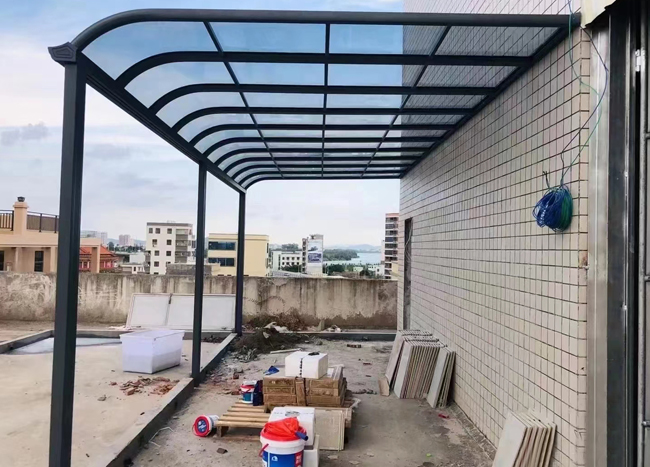铝艺雨搭施工